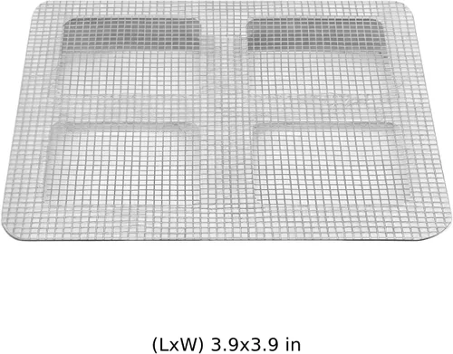 Vista 5 de Square Shower Drain Hair Catcher Mesh, 100 Pcs 3.9 X 3.9 in Disposable Drain Filter Stickers, Adhesive Pads to Prevent Drain Clogs in Kitchen, Tub