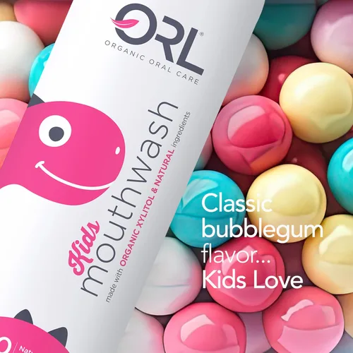 Vista 6 de ORL Enjuague bucal natural y orgánico para niños, formulado exclusivamente para limpiar la boca, blanquear tus dientes fortalecer el esmalte dental.