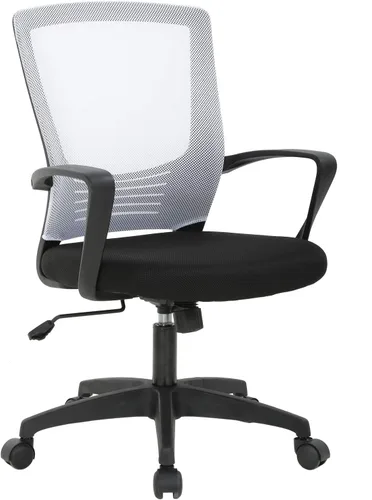 Vista 10 de Silla de escritorio de malla para computadora con brazos de apoyo lumbar, elegante silla ejecutiva moderna y giratoria con soporte lumbar