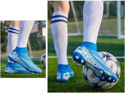 Vista 6 de WANMEIL Zapatillas de fútbol para interiores Samba de moda para hombre Tacos de fútbol firmes Botas de fútbol para hombre unisex adulto