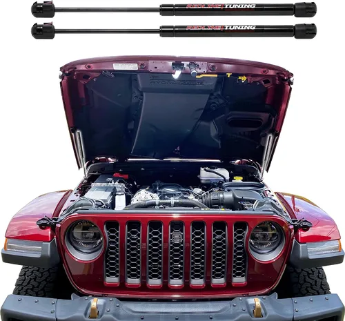 Vista 5 de Redline Tuning 21-20007-02 Capó QuickLIFT Plus compatible con Jeep Wrangler Rubicon 392 2021+ (sistema atornillado - todos los componentes negros)