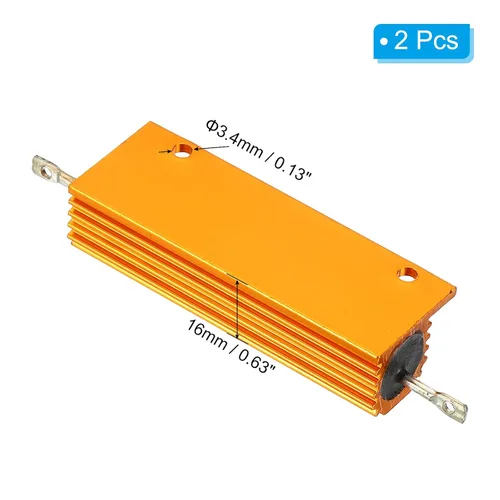 Vista 3 de PATIKIL 100 W 0,01 Ohm Resistencia con carcasa de aluminio, 2 paquetes de resistencias con carcasa de aluminio, resistencias bobinadas en caja