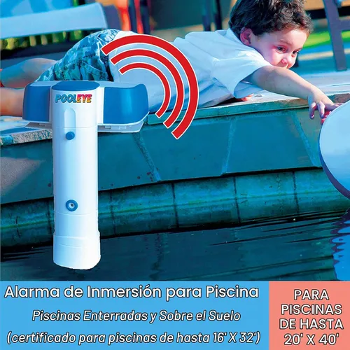 Vista 2 de Alarma de piscina de inmersión PoolEye montable compatible con piscinas enterradas y elevadas, conforme a ASTM, sensor de movimiento de agua