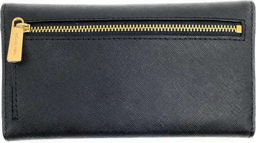 Vista 3 de Michael Kors Jet Set - Cartera triple grande de viaje para mujer (negrodorado), NegroOro, Cartera