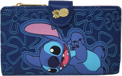 Vista 6 de Loungefly Disney Stitch - Cartera con solapa y cierre de presión