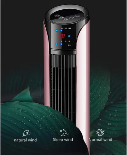 Vista 5 de Tower Fan Leafless Remote Control Timing Floor Vibration Tower Fan Remote Control Design Suitable for Bedroom Living Room Study Rose Gold