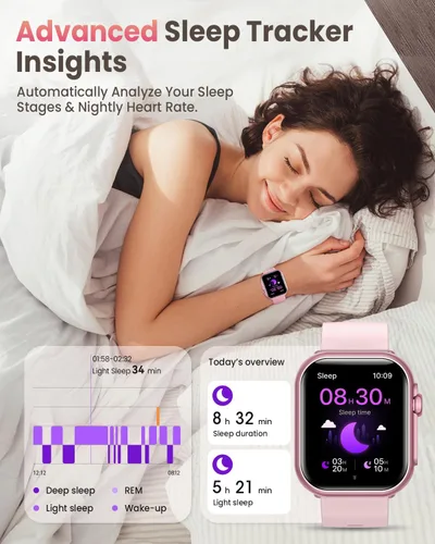 Vista 5 de Smart Watch for Women Men Fitness 1.85" Smart Watch with 30 Days+ Battery Life MakeRecive Call Heart Rate SpO2 Sleep Monitor 120+ Sport IP68