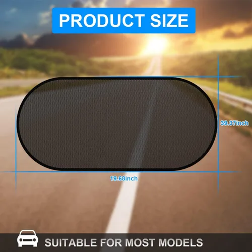 Vista 2 de Parasol para ventana trasera con ventosa, cubierta de malla de protección solar, bloquea los rayos UV para asientos de automóvil, accesorios