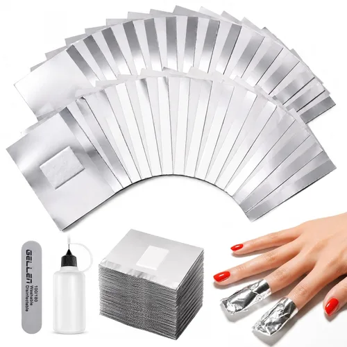 Vista 10 de GELLEN - Almohadillas limpiadoras de uñas de 50 piezas con 10 herramientas