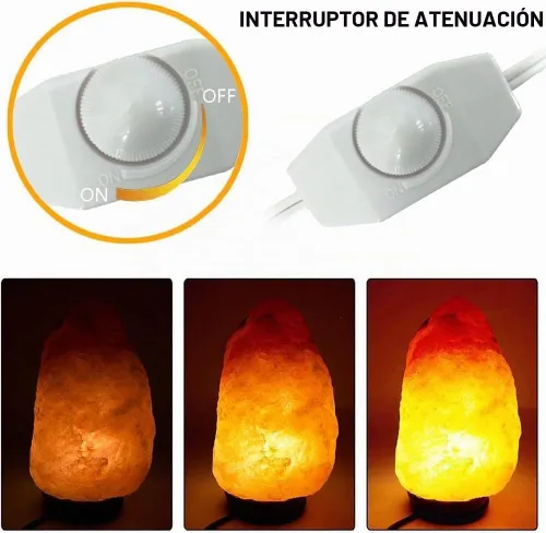 Vista 7 de SCOMX Cable de lámpara de sal blanca del Himalaya, interruptor de atenuación, bombilla de Navidad, cable de lámpara de sal con control de intensidad