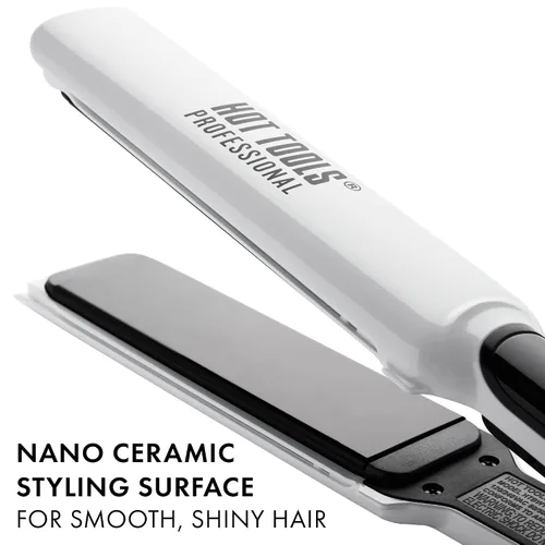 Vista 4 de Hot Tools Pro Artist Nano Plancha Alisadora de Cabello de Cerámica Para Cabello Suave y Liso (1-1/2 pulgadas)