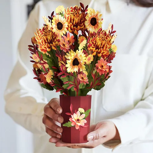 Vista 12 de Lovepop Ramo de flores de Susan de ojos negros – Ramo de flores de papel amarillo 3D para ella, amiga, mamá, compañera de trabajo