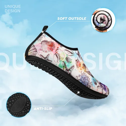 Vista 2 de Tanamo Water Shoes for Women Men Barefoot Quick-Dry Aqua Socks for Beach Swim Pool River Yoga Lake Surf Sport Shoes Cruise Essentials Swimming