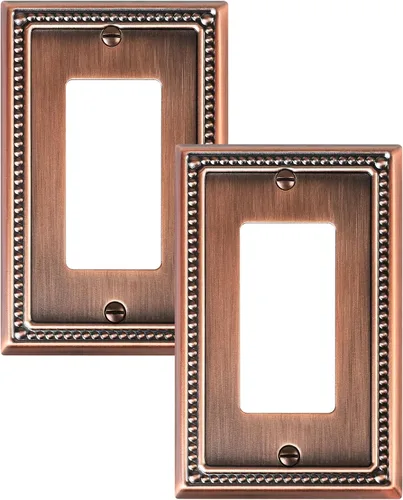 Vista 108 de Paquete de 2 cubiertas de placa de interruptor de luz de doble palanca, cubiertas decorativas de placa de doble interruptor Pearls, placa de pared