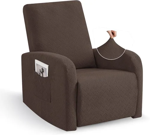 Vista 38 de JIVINER Fundas reclinables de gran tamaño de 3 piezas para sillón reclinable grande con bolsillos, tela jacquard elástica Lazy Boy funda para sofá