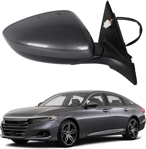 Vista 12 de Dasbecan Espejo para puerta lateral izquierda del conductor compatible con Honda Accord LX Sport 1.5T 2018-2025 Power No calentado Pintura