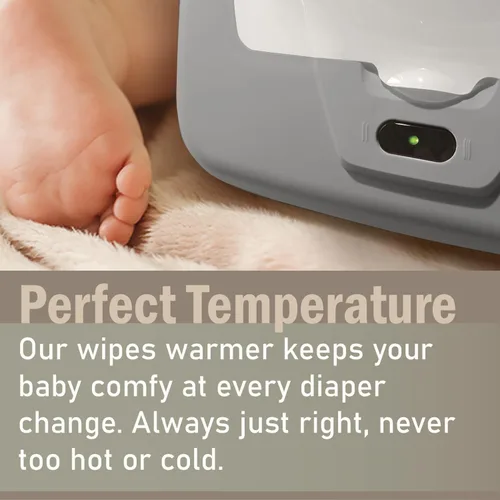 Vista 3 de GOGO pure Calentador y dispensador de toallitas húmedas para bebés, soporte y funda, morado, juguetono/lindo, con interruptor de encendido/apagado