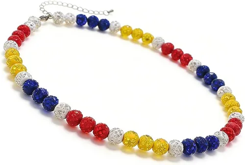 Vista 18 de Collar de béisbol – Collar de colección de hielo con cuentas de arcilla brillante con purpurina para hombres y niños, regalos geniales
