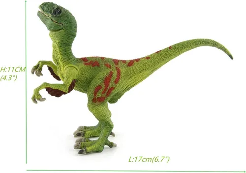 Vista 3 de Figura de velociraptor de dinosaurio con mandíbula móvil y manos Detail Raptor Action Figure Toy Gift and Dinos World Collection Toys for Birthday