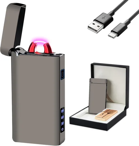 Vista 14 de GADATOP Encendedores eléctricos de plasma de arco, encendedor recargable por USB, a prueba de viento, sin llama, con batería de alta potencia