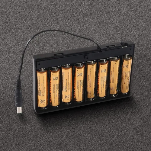 Vista 6 de Aobao 3 unids 8x1.5V 12V AA caja de la caja del sostenedor de la batería con DC 0.217x0.083 in conector macho con cable interruptor