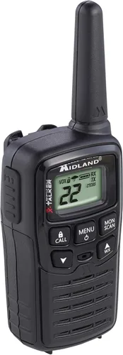 Vista 4 de Midland T10 - Walkie Talkie FRS de 22 canales, radio bidireccional de hasta 20 millas, color negro (paquete de 4)