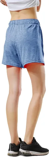 Vista 5 de Liberty Imports 1 o 5 paquetes de pantalones cortos de gimnasio para mujer con bolsillos con cremallera, ropa casual de salón para mujer activa