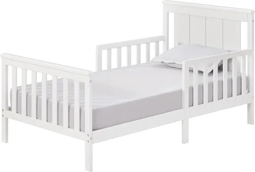 Vista 6 de Oxford Baby Lazio Cama infantil con estructura de madera con barandillas y línea recta, cabecero, color marrón espresso