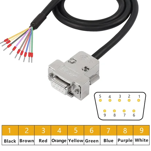 Vista 2 de Cable adaptador de conector DB9 D-SUB 9Pin RS232 RS485 22AWG-(DB9 hembra)
