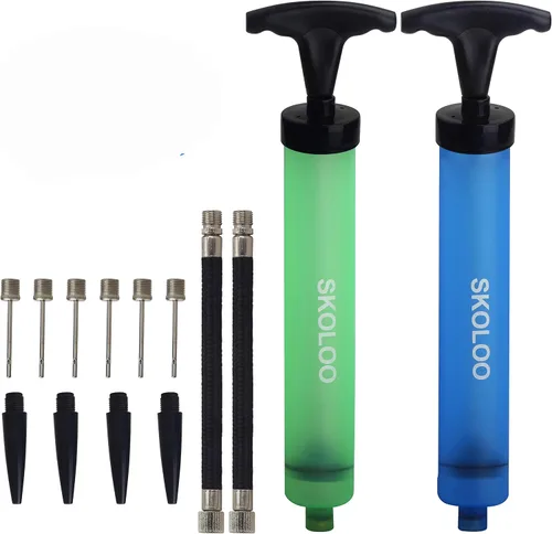 Vista 10 de SKOLOO Kit de inflador de bomba de aire portátil de 10 pulgadas con aguja, boquilla, manguera de extensión para fútbol, baloncesto, fútbol