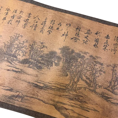 Vista 5 de CIFIBIFUN Pintura, desplazamiento, caligrafía antigua, arte de réplica, dinastía china de la canción, ascender al río en el festival Qing Ming, obra