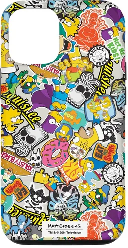 Vista 27 de Funda de collage de pegatinas para iPhone 14 Pro Max de Los Simpson