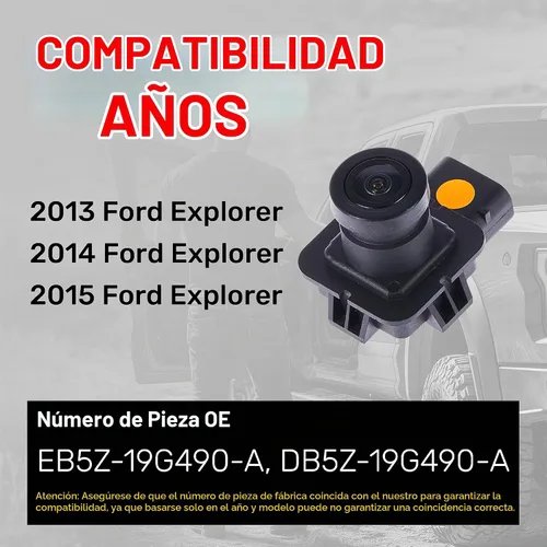 Vista 2 de Master Tailgaters Repuesto para Ford Explorer (2013-2015) Cámara de respaldo OE Parte # EB5Z-19G490-A, DB5Z-19G490-A
