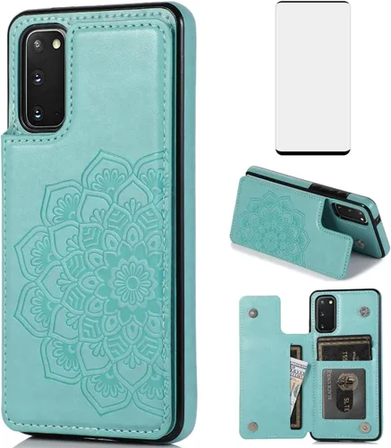 Vista 12 de Asuwish Funda compatible con Samsung Galaxy S20 Plus Glaxay S20+ 5G y protector de pantalla de vidrio templado con ranura para tarjetero, soporte