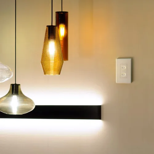Vista 4 de LIFX Conmutador inteligente, interruptor táctil inteligente Wi-Fi de 2 botones en pared (Blanco)