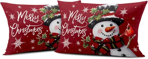 Vista 67 de Juego de 2 fundas de almohada de 16 x 16 pulgadas, diseño patriótico de bandera estadounidense con estrellas para exteriores, estilo casa de campo
