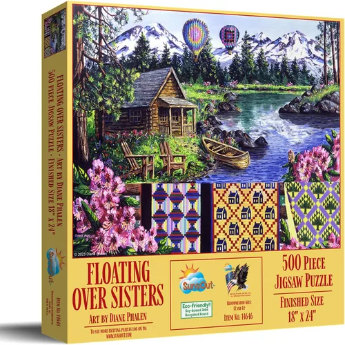 Vista 2 de SUNSOUT INC - Floating Over Sisters 500-500 pc Rompecabezas por artista: Diane Phalen - MPN # 14646