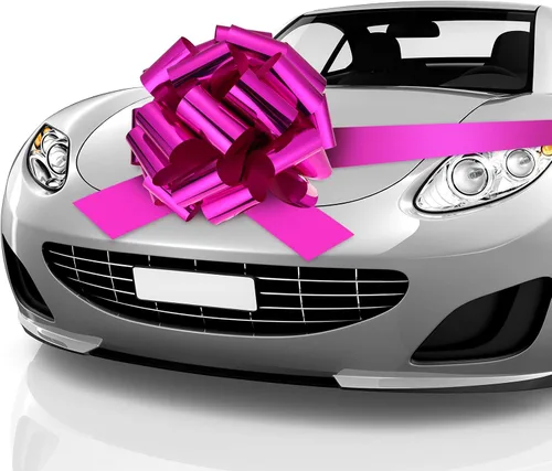 Vista 11 de Zonon Lazo Grande para Automóvil Lazo Gigante para Automóvil con Cinta de 20 Pies para Envolver Regalos Grandes Casas Nuevas Regalo Enorme Azul