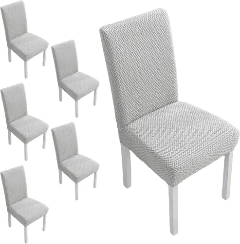 Vista 34 de Fundas elásticas para sillas de comedor, fundas de asiento para sillas de comedor, juego de 4/6 fundas para sillas de cocina para el hogar, hotel