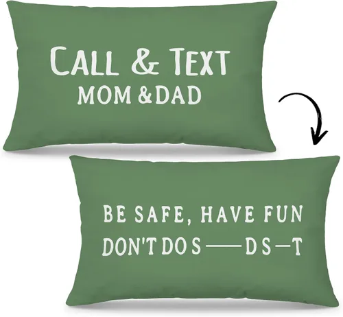 Vista 14 de Mingnei Funda de almohada con texto en inglés "Call Your Mom", divertida funda de almohada reversible decorativa de 12 x 20 pulgadas, regalos