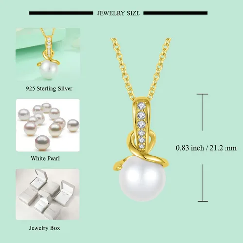 Vista 7 de Starchenie Juego de aretes de perlas de plata de ley 925 chapada en oro de 18 quilates para mujer