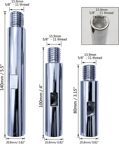 Vista 2 de Herramienta de pulido de eje de varilla de extensión de rosca de 5/8 "-11 piezas para 5/8 "-11 rosca amoladora de agua máquina de pulido de coche