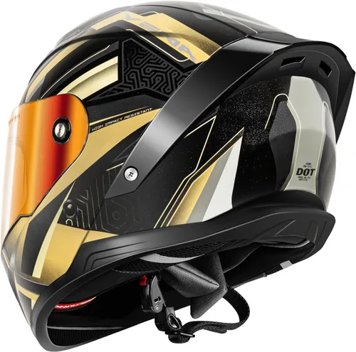 Vista 3 de YEMA DOT Approved Full Face Motorcycle Helmet for Adults, Unisex Moped & Street Bike Helmet with Adjustable Air Vents - Lightweight, Comfortable Fit