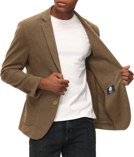 Vista 2 de PJ PAUL JONES Chaqueta casual de punto para hombre, chaqueta deportiva ligera de dos botones, sin forro