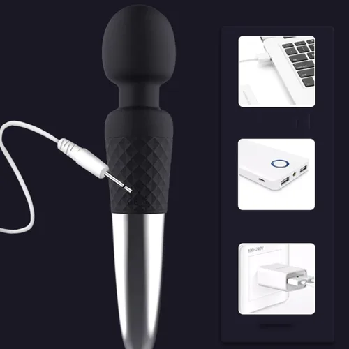 Vista 5 de Vibrador nuevo 20 velocidades consoladores AV vibrador para mujeres clítoris USB recargable bienes sexuales juguetes para adultos 5