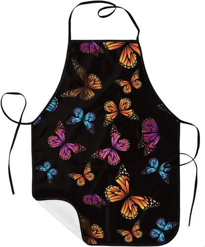 Vista 12 de Sigouyinei Delantales para mujeres con bolsillos, delantal para hombres, delantal adecuado para chefs camareros, técnicos de uñas para hornear