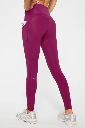 Vista 2 de Fabletics Leggings Oasis PureLuxe de talle alto para mujer Mora (Berry Crush)