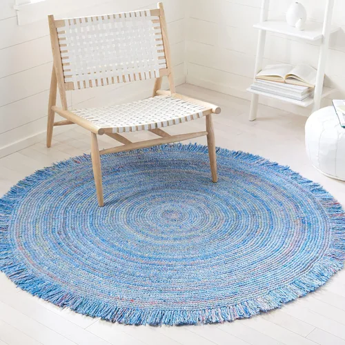 Vista 5 de SAFAVIEH Colección trenzada BRD275Z - Alfombra redonda de 4 pies, color negro/marfil, hecha a mano para entrada, vestíbulo, sala de estar