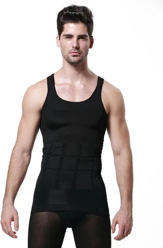 Vista 9 de GKVK Mens adelgazar cuerpo Shaper chaleco camisa Abdomen Slim