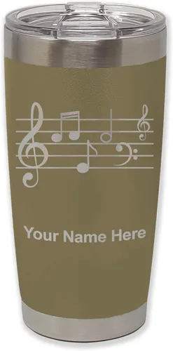 Vista 19 de LaserGram Vaso aislado al vacío de 20 onzas, personal de música, grabado personalizado incluido (negro)
